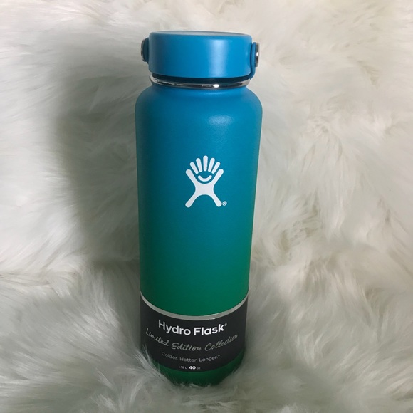 green and blue hydro flask